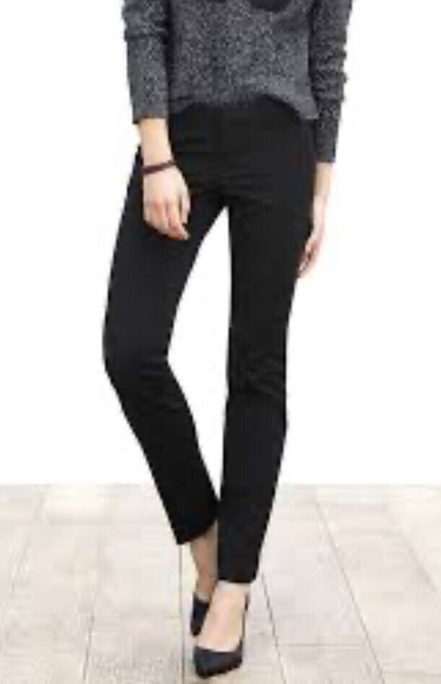 Banana Republic Black Slim Ankle Sloan Pants Womens 8 32 27”Inseam Career Work